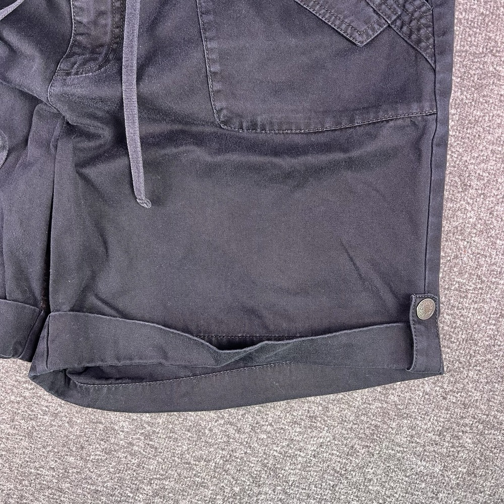 Venezia Cargo Shorts Women 18 Black Utility Casual Cuffed Drawstring Pocket 38x7 - Picture 9 of 11
